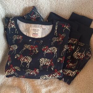 Crewcuts Zebra Print Kids Pajama Set - Navy and Red
